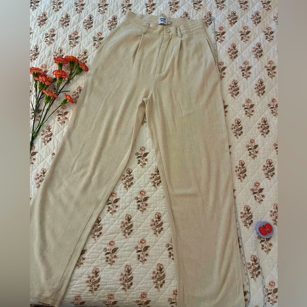 Linen blend trousers
